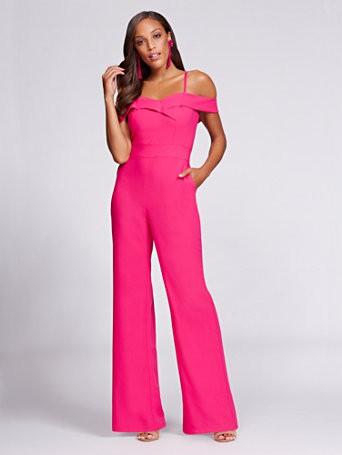 Gabrielle Union Collection - Hot Pink Off-The-Shoulder Jumpsuit | New York & Company