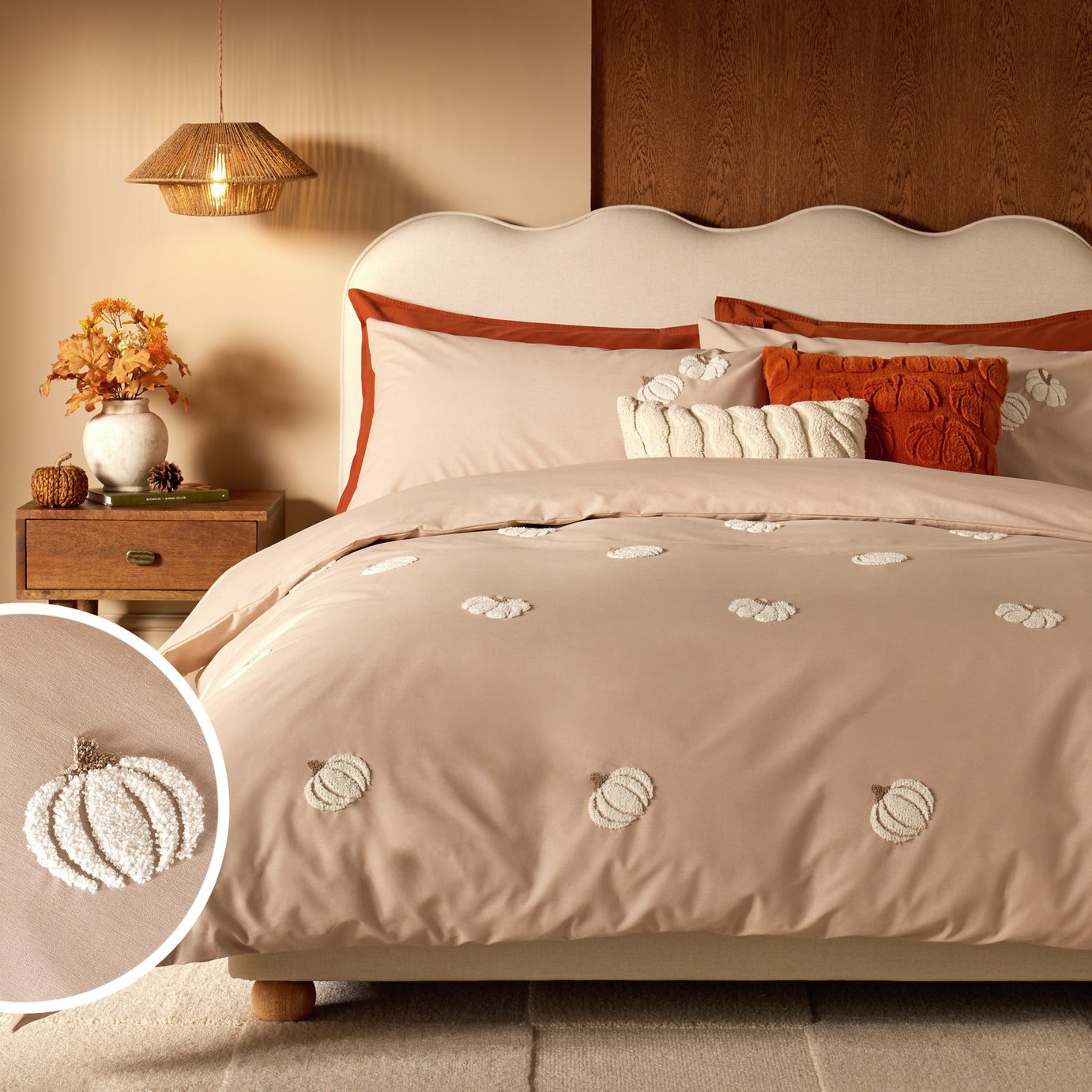 Argos Home Pumpkin Tufted Natural Bedding Set - Superking | argos.co.uk