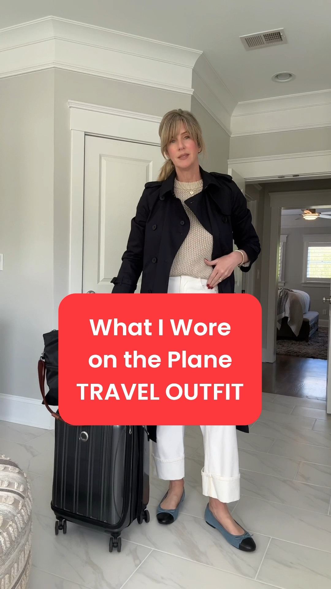 Travel days do not equal “rolled out of bed” style over here. 

I’m all about comfort.  Sometimes I wear 2-piece sets, other times I opt for comfortable, stretchy denim or trousers that look chic but are equally comfy.  

And I have found that wearing breathable fabrics in places actually helps me stay cooler or warmer depending on layers.  

You do not have to sacrifice comfort for style.  You can have both.  

Wearing a size medium in sweater, size 6 in denim, size medium in trench.  

#LTKOver40 #LTKootd #LTKTravel