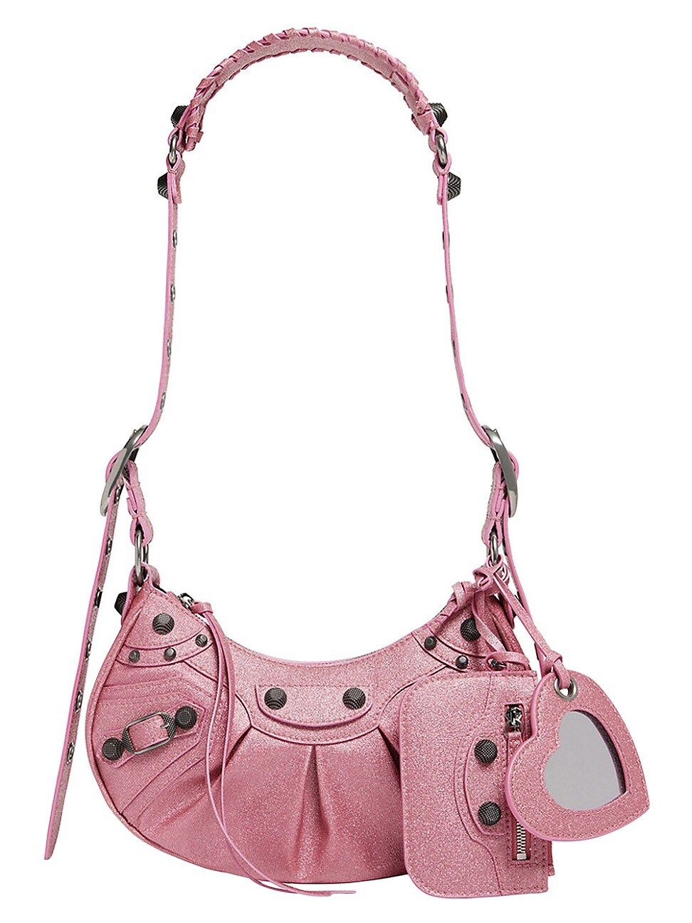 Women's Le Cagole XS Shoulder Bag In Sparkling Fabric - Pink - Pink - Size XS | Saks Fifth Avenue