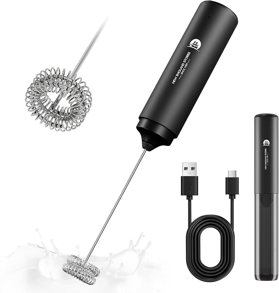 Rechargeable Milk Frother Handheld, 2-IN-1 Dual Spring Whisk Electric Frother Wand for Cappuccino... | Amazon (US)