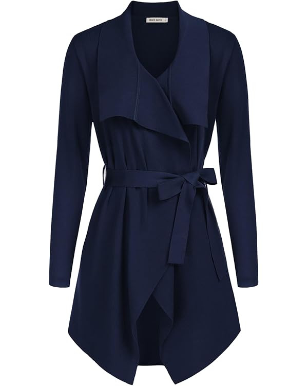 GRACE KARIN Cardigan for Women Lapel Draped Open Front Thin Sweater Long Sleeve Irregular Hem Out... | Amazon (US)