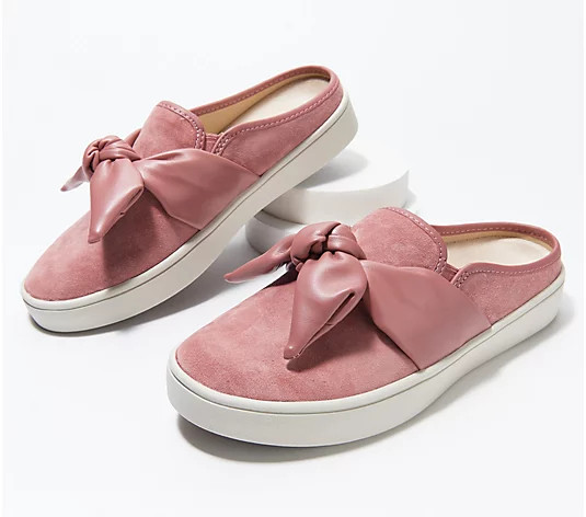 Spenco Orthotic Suede Bow Mules - Barbados | QVC