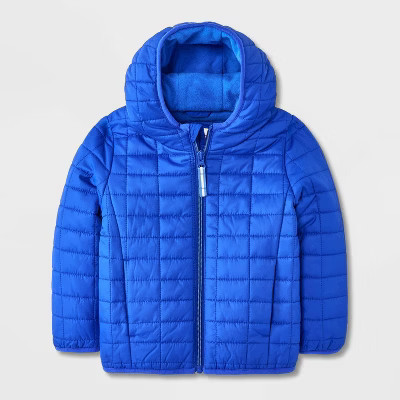 Toddler Boys' Value Hooded Puffer Jacket - Cat & Jack™ Royal Blue 4T | Target