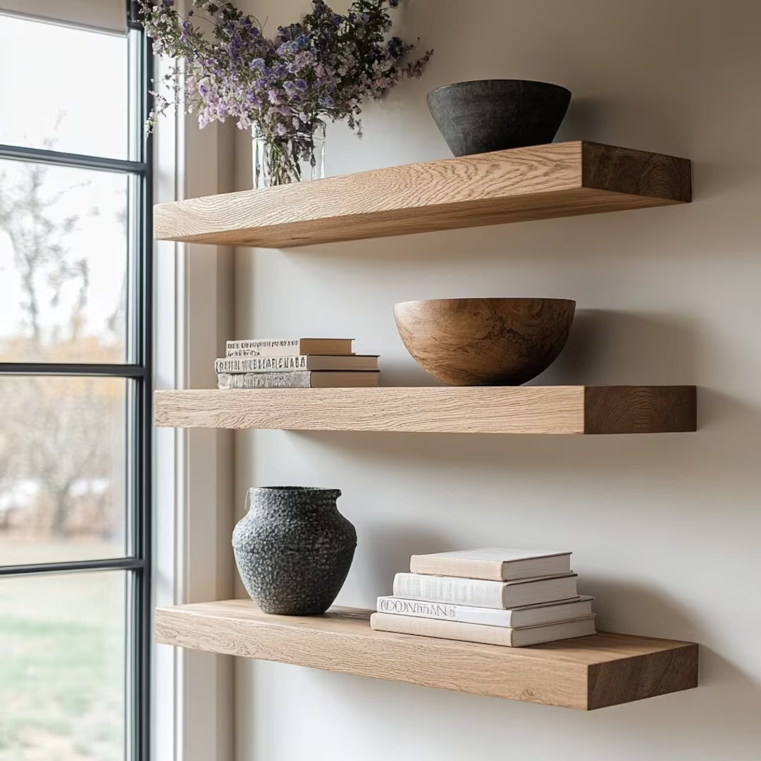 Oak Shelf, White Oak Floating Shelf, Oak Wall Shelf, Light Wood Floating Shelf, Oak Shelf, Oak Fl... | Etsy (US)