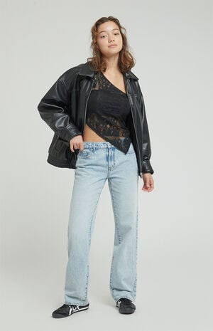 PacSun Jordyn Light Indigo Acid Low Rise Straight Leg Jeans | PacSun