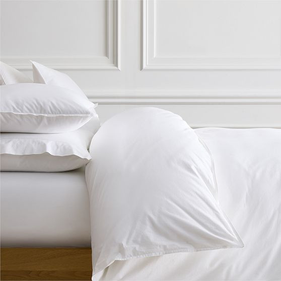 Organic Washed Cotton Percale Full/Queen Duvet, White | West Elm (US)