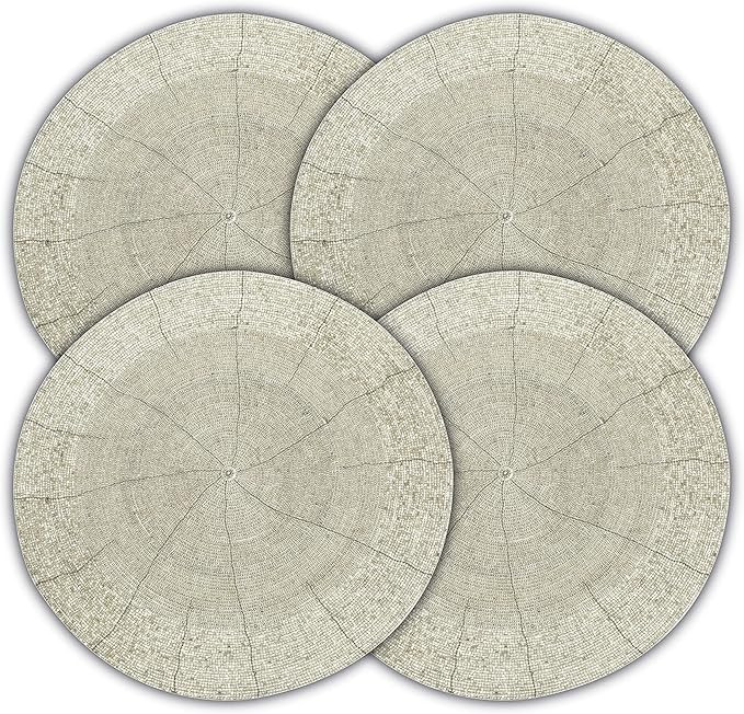 Light & Pro Farmhouse Beaded Placemats 13 Inch Round Set of 4 - Decorative Glitz Beaded Dinner Table | Amazon (US)