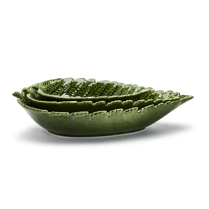 Set Of 3 Fern Leaf Tid Bit Plates | Wayfair North America