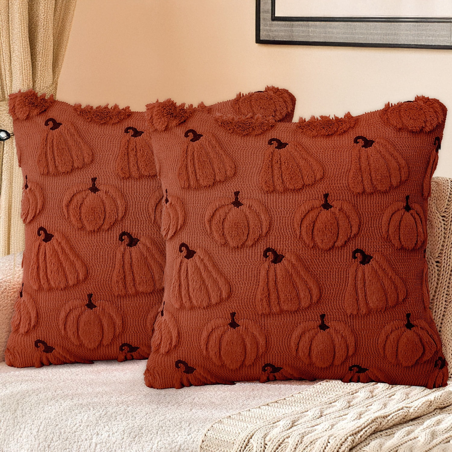 Sanmadrola Fall Pillow Covers 18x18 Throw Pillow Cases Set of 2 Halloween Thanksgiving Autumn Dec... | Walmart (US)
