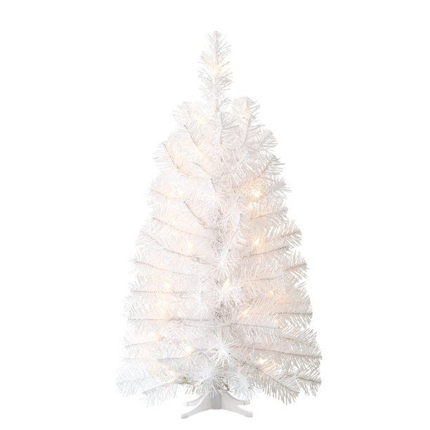 Holiday Time Pre-Lit 35 Clear Incandescent Lights Noble White Spruce Artificial Christmas Tree, 2... | Walmart (US)