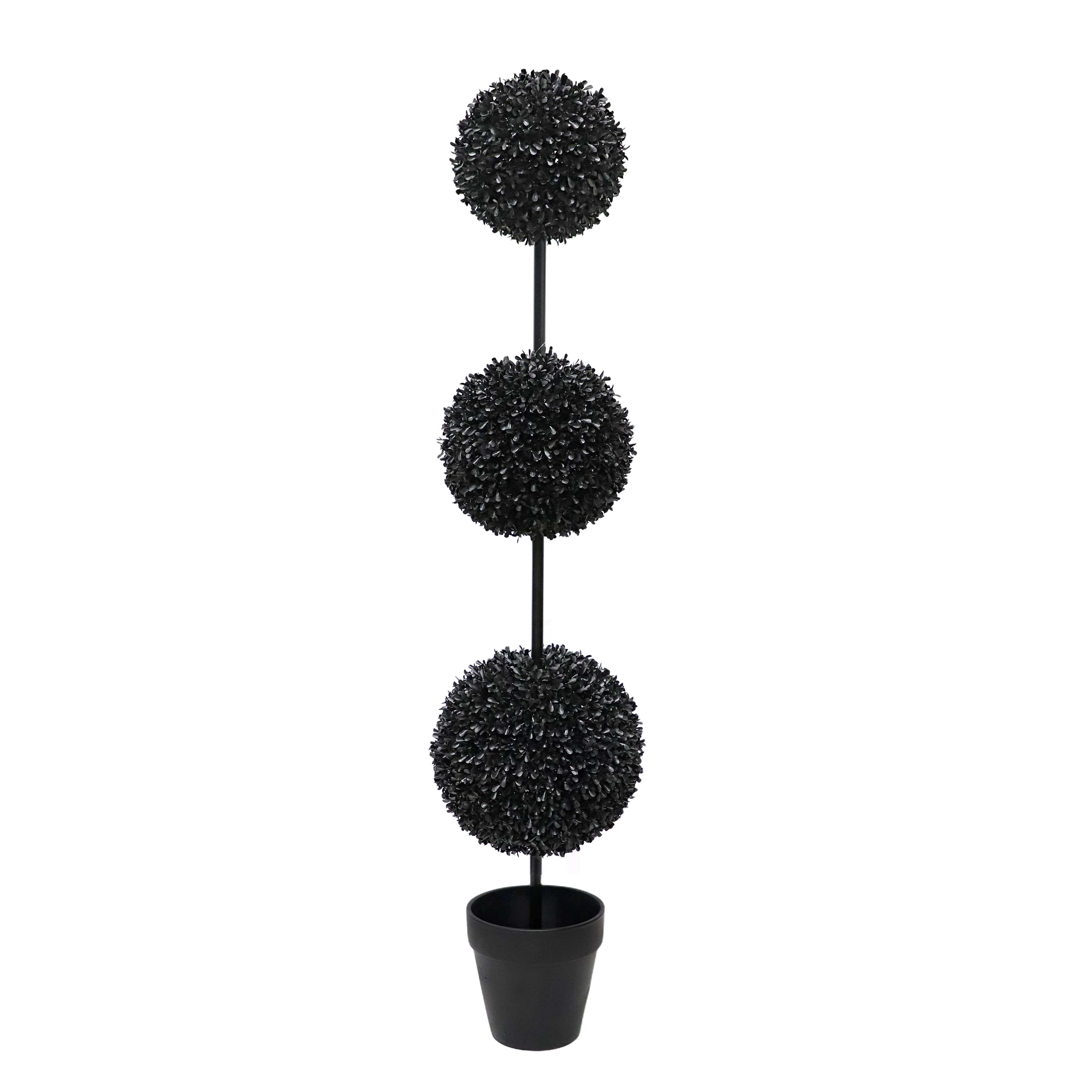 My Texas House Artificial 3-Ball Topiary, Black, 4' | Walmart (US)