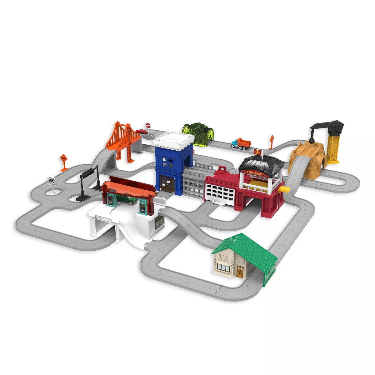 DRIVEN – Truck Playset with Fire Station – Build-A-City - 140pc | Target