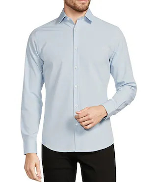 Slim Fit Solid Performance Stretch Long Sleeve Woven Shirt | Dillard's