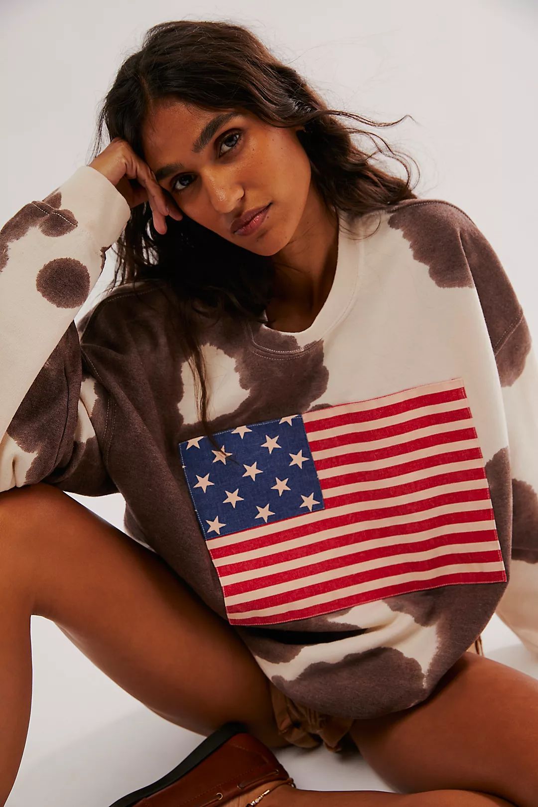 Tricia Fix Hand-Dyed Cowboy USA Crewneck | Free People (Global - UK&FR Excluded)