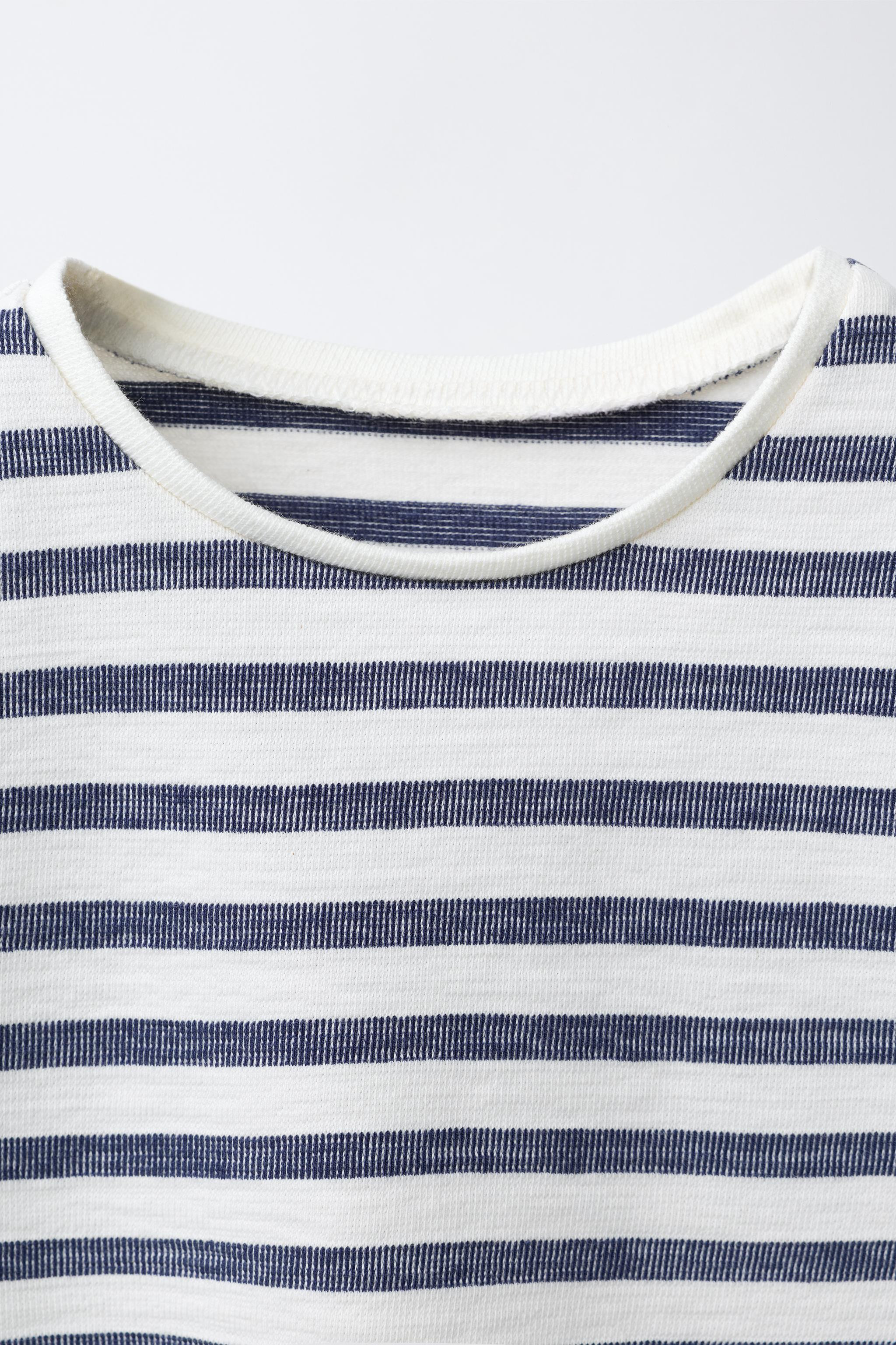 WOVEN STRIPED RUFFLE TOP | Zara US