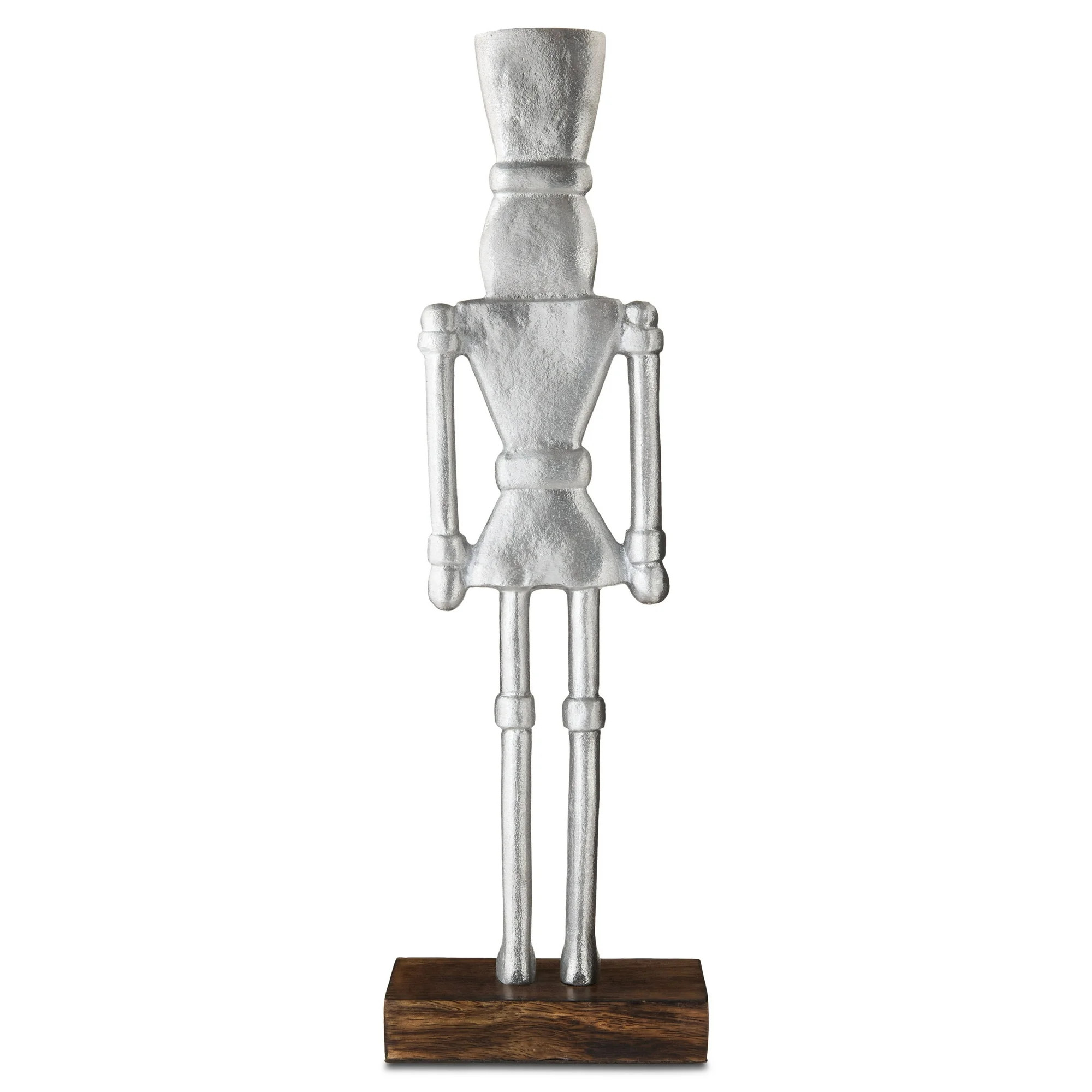 Metal and Wood Nutcracker Christmas Decoration, Silver, 14.96", by Holiday Time | Walmart (US)