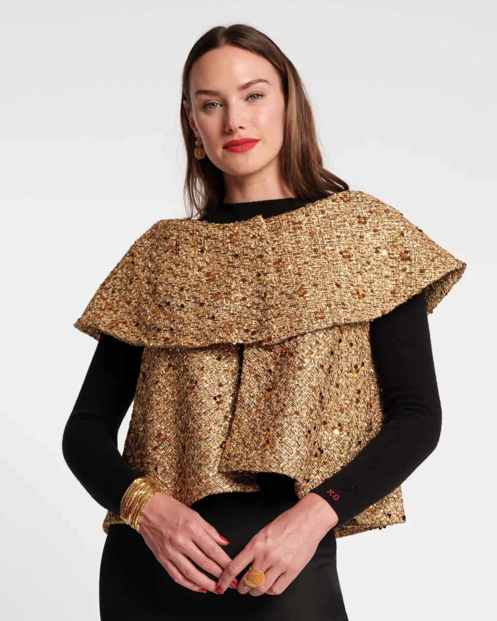 Peyton Sequin Swing Jacket - Gold | Frances Valentine