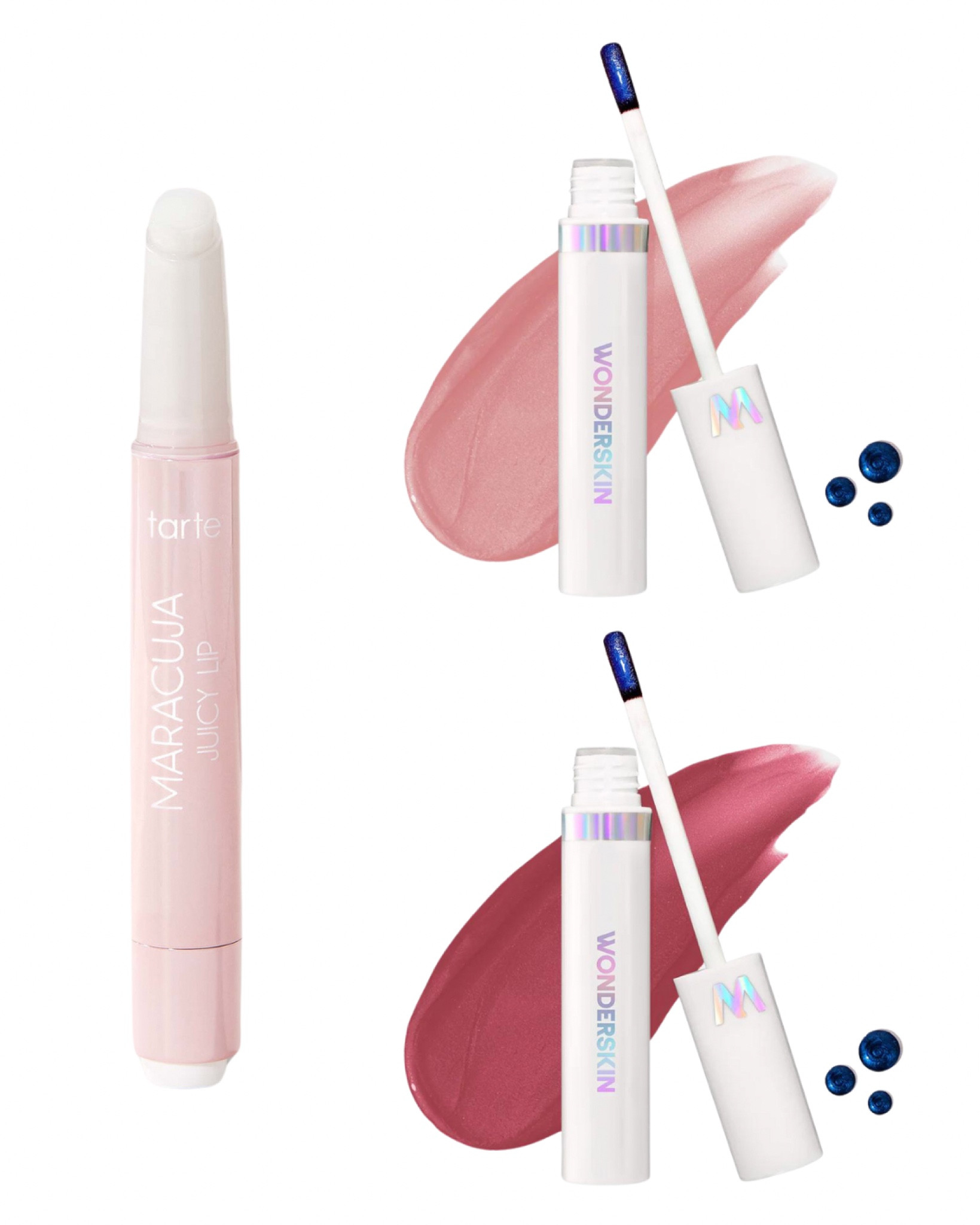 My lip stain & gloss combo. I use Wonderskin lip stain in shades xoxo (light rose) and charming (toffee rose) with Tarte juicy lip gloss on top in clear!

#LTKBeauty