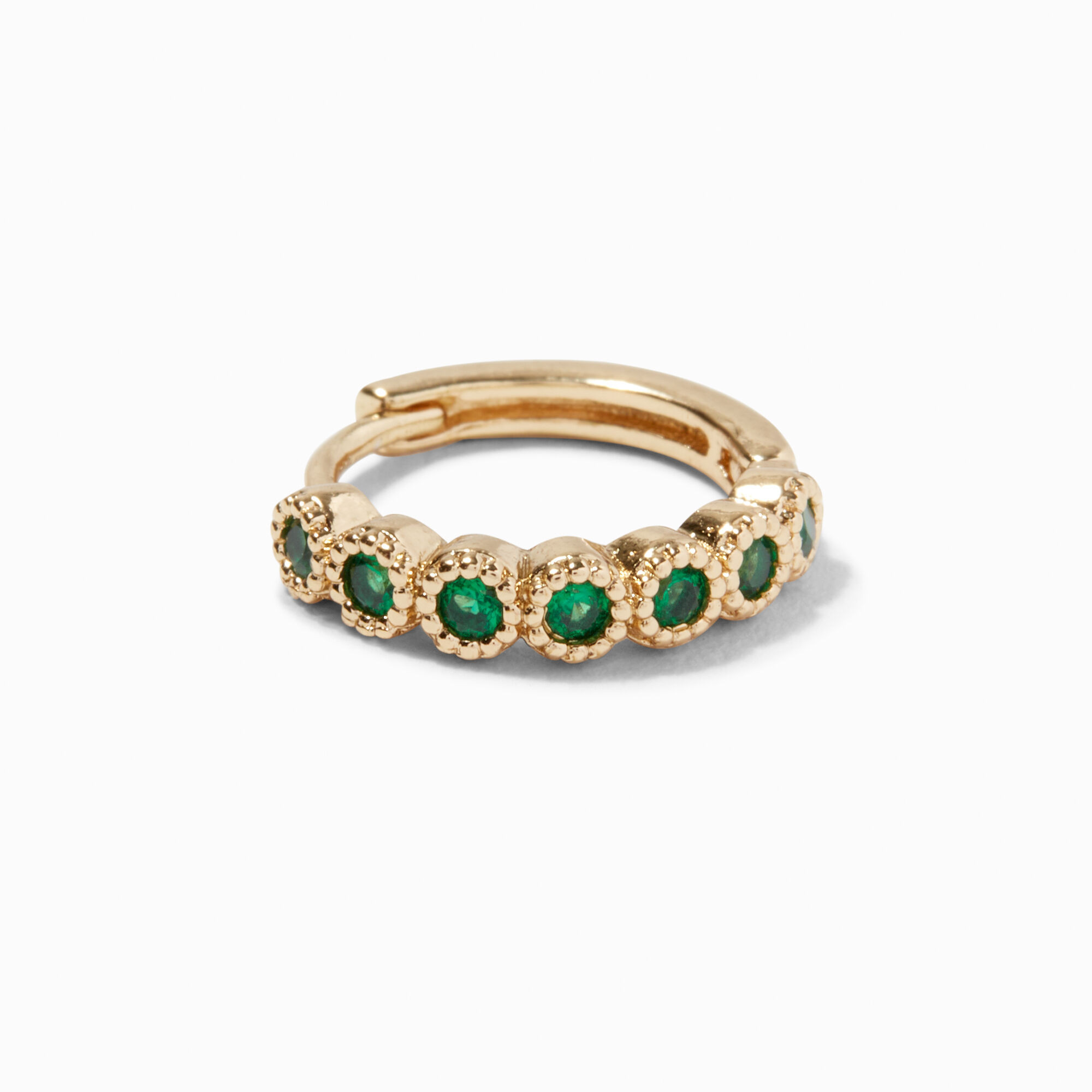 Gold 18G Emerald Cartilage Clicker Earring | Claire's (UK)