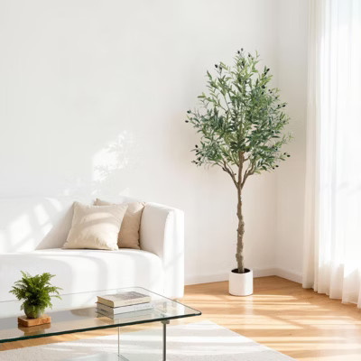 6FT Artificial Olive Tree with Weighted Pot, Lifelike UV-Resistant, for Indoor/Outdoor Home, Office, Restaurant & Wedding Decor | Target