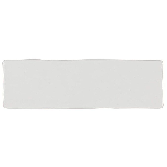 Boutique Ceramic Hand Crafted White 3-in x 8-in Glazed Ceramic Brick Subway Wall Tile | Lowe's