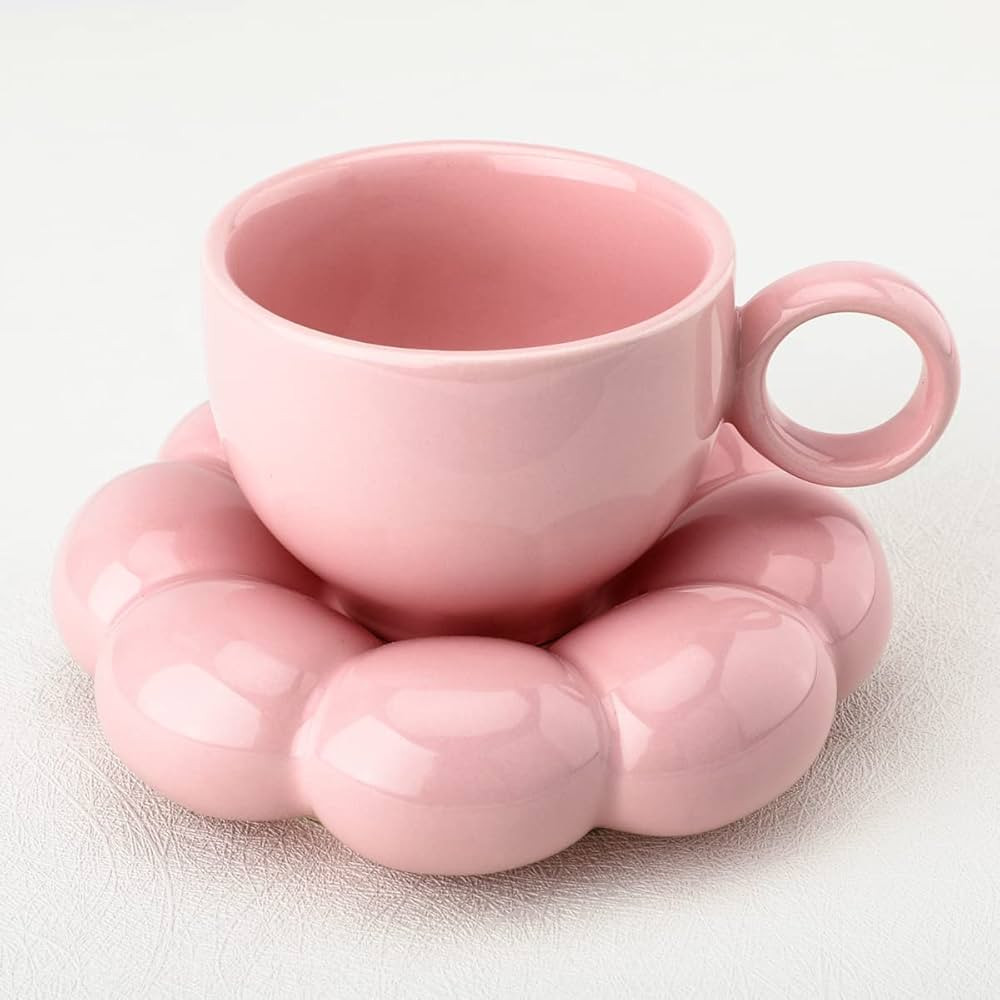 Fseoot Ceramic Coffee Mug with Sunflower Coaster Coffee Spoons 6.7 oz/200 ml Cute Creative Coffee... | Amazon (US)