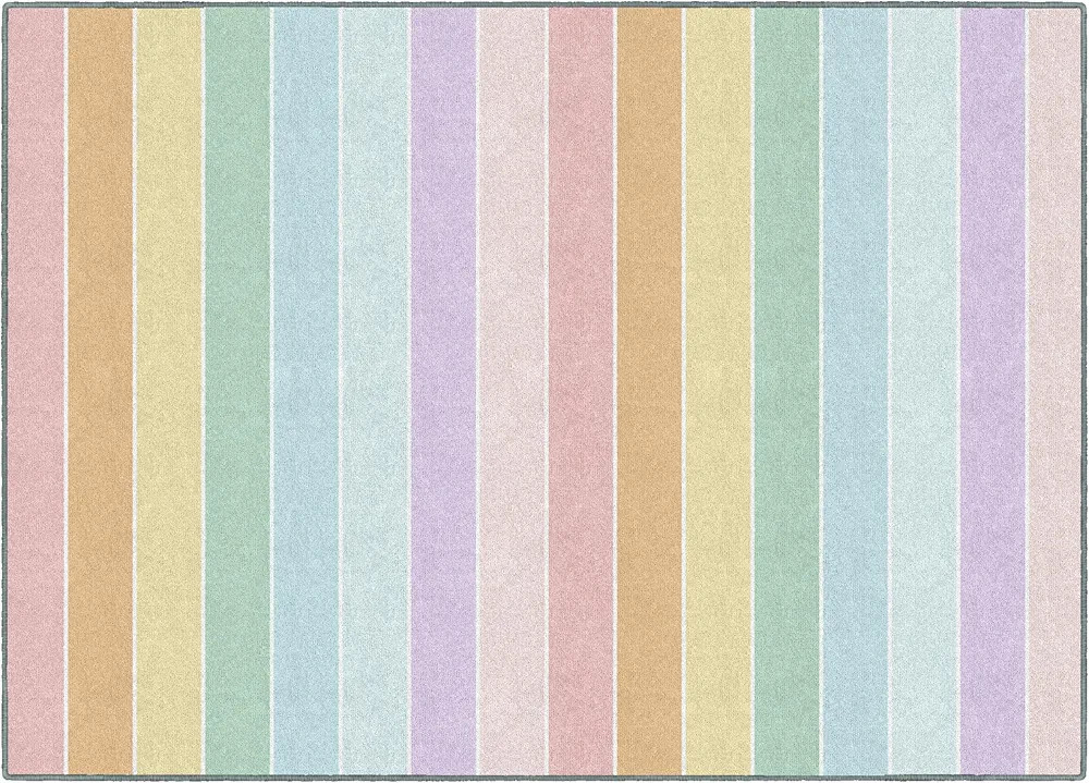 Flagship Carpets Schoolgirl Style Pastel Rainbow Stripe Educational Area Rug for Kids Room Seatin... | Amazon (US)