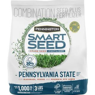 Smart Seed Pennsylvania 3 lb. 1,000 sq. ft. Grass Seed and Lawn Fertilizer | The Home Depot