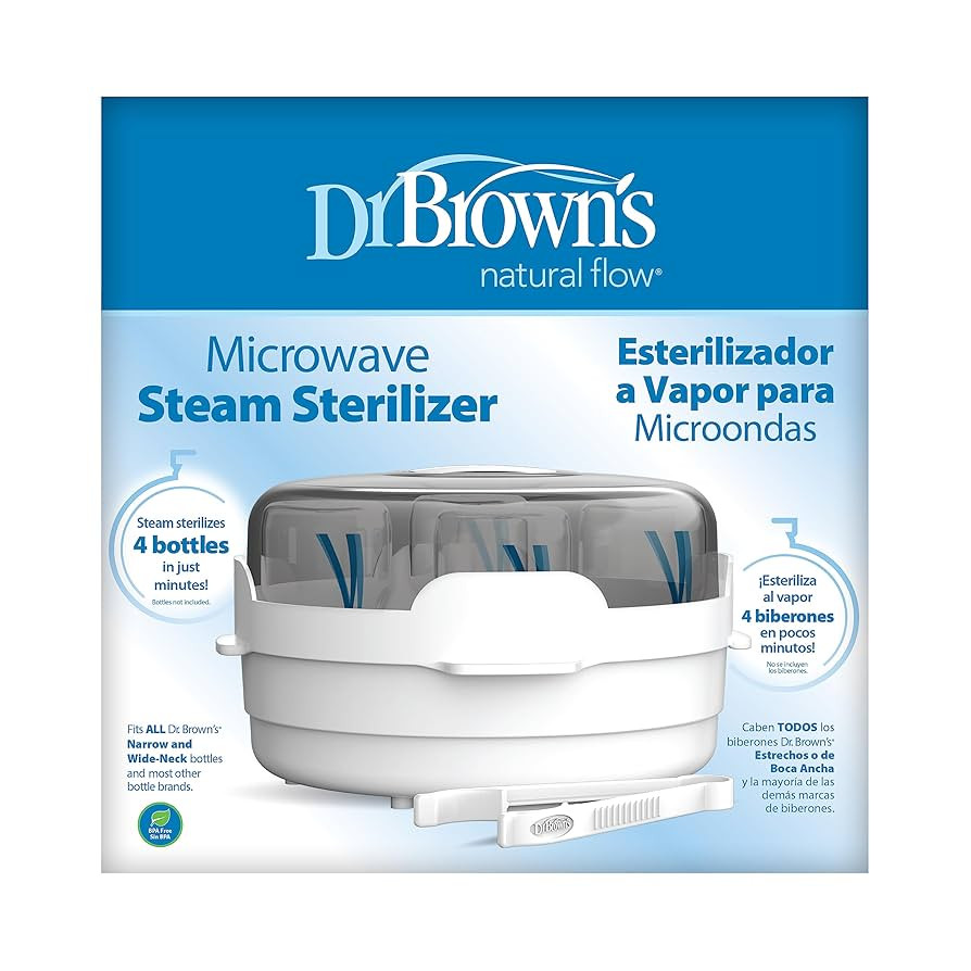 Dr. Brown's Microwave Steam Sterilizer for Baby Bottles, Nipples, Bottle Parts, Pacifiers, Teethe... | Amazon (US)