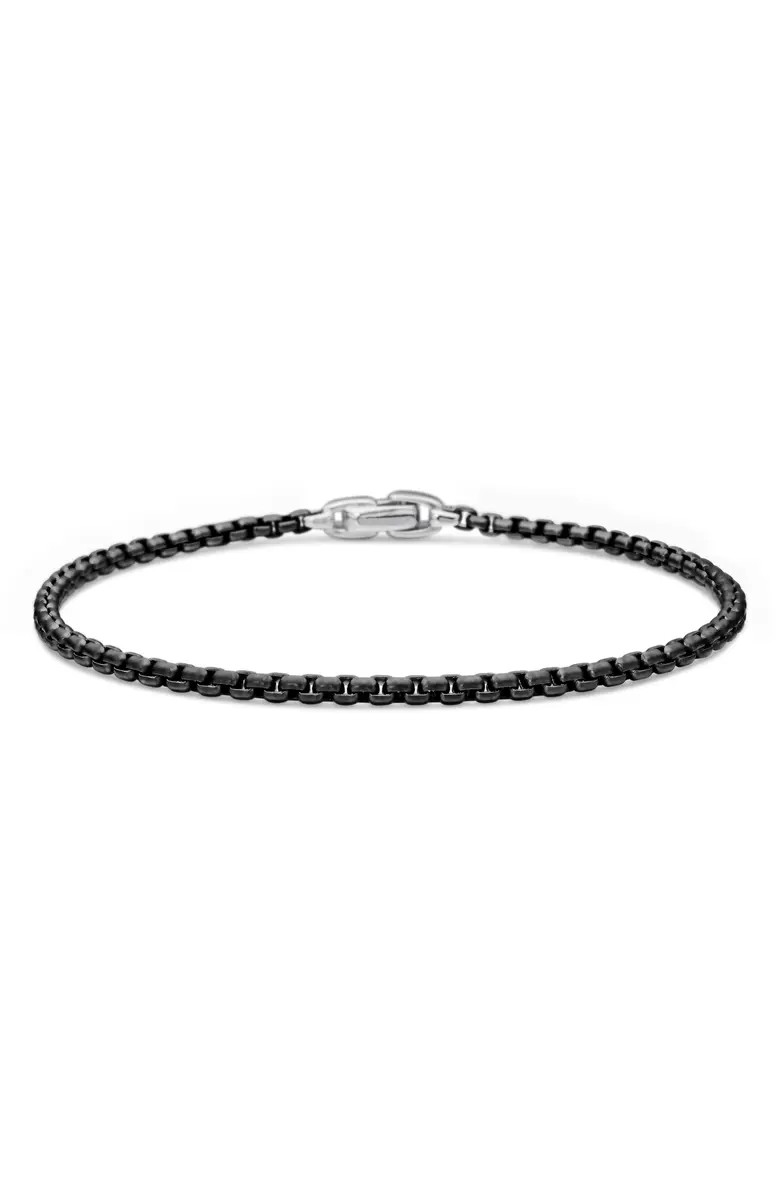 Men's Box Chain Bracelet with Stainless Steel and Sterling Silver, 2.7mm | Nordstrom