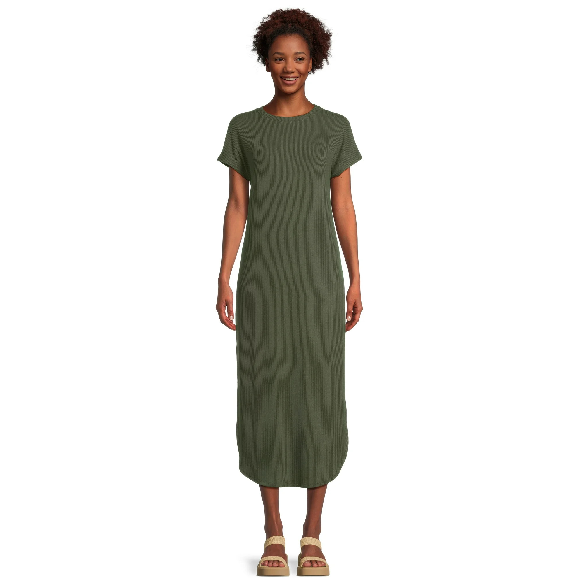 Time and Tru Women's Ribbed Maxi Dress, Sizes XS-3XL | Walmart (US)