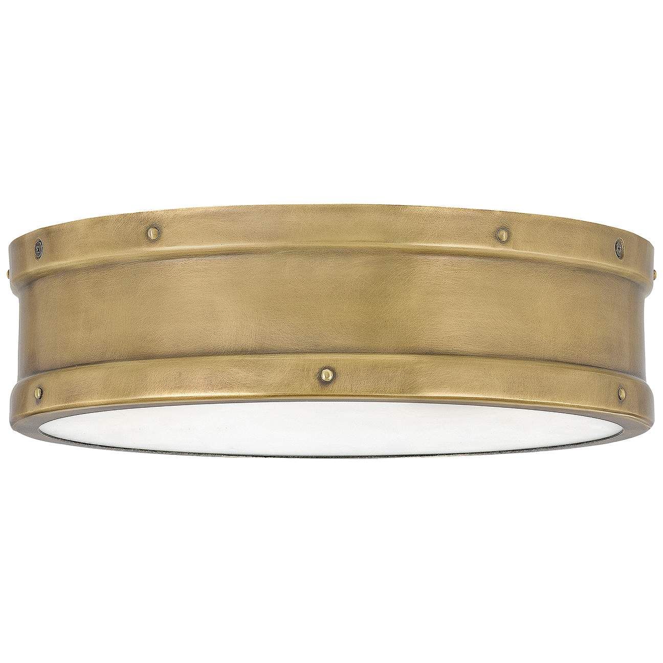 Quoizel Ahoy 12 3/4" Wide Weathered Brass LED Ceiling Light | Lamps Plus