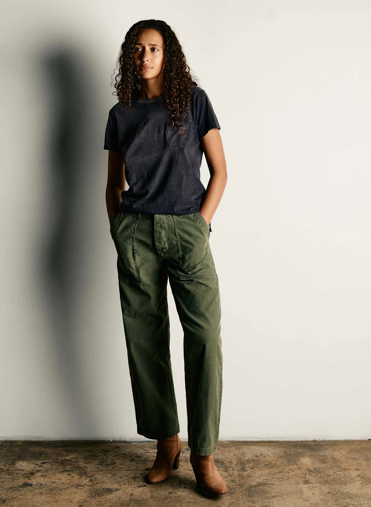 blake military trouser in olive | imogene + willie
