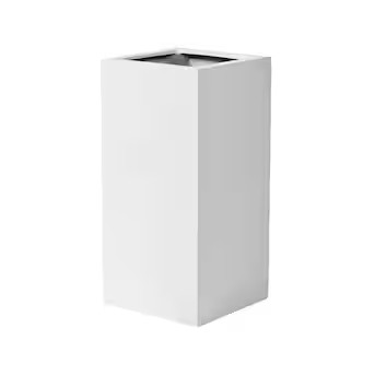 Vasesource 12-in W x 23.5-in H Shiny White Mixed/Composite Indoor/Outdoor Planter | Lowe's