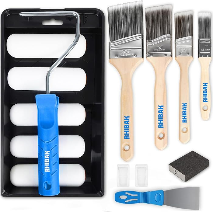 Paint Roller Kit, Paint Brushes and 4 Inch Foam Small Paint Roller Set, All in One Paint Tools fo... | Amazon (US)