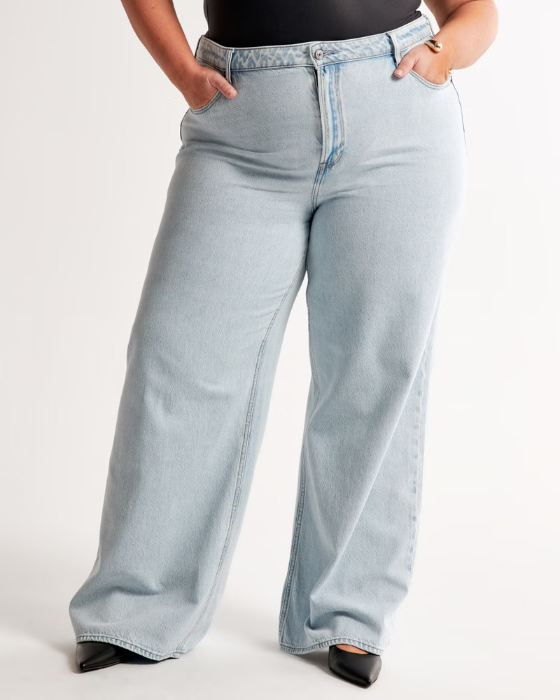 Curve Love High Rise Wide Leg Jean | Abercrombie & Fitch (US)