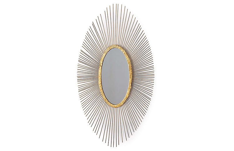 Sedona Oval Wall Mirror, Antiqued Gold Leaf | One Kings Lane