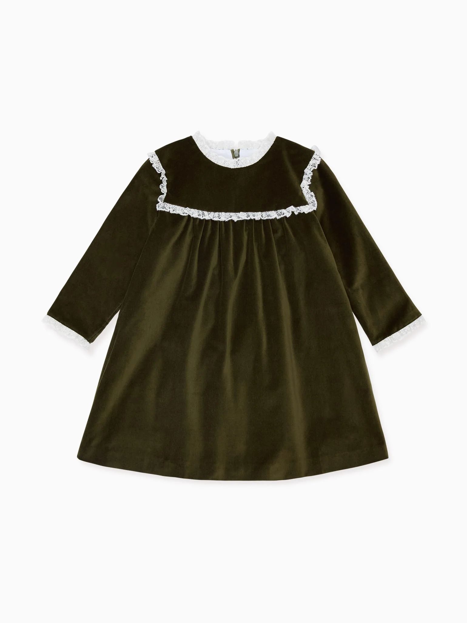 Green Carolina Girl Velvet Empire Dress | La Coqueta (US)