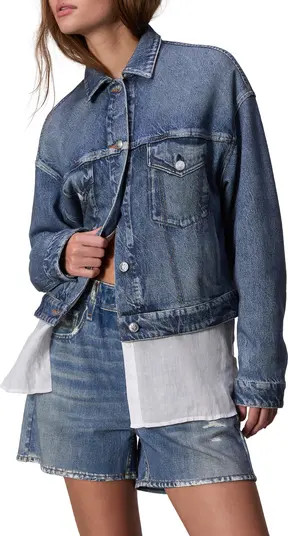 rag & bone Miramar Printed Denim Cotton Terry Trucker Jacket | Nordstrom | Nordstrom