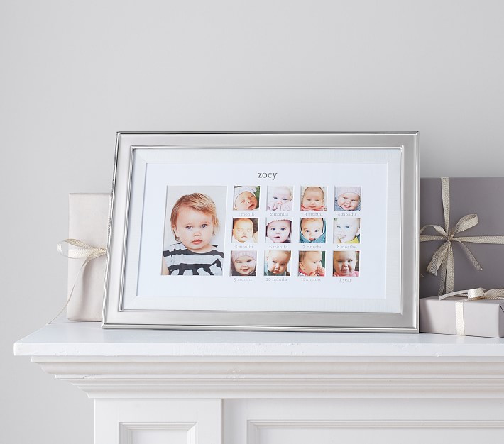 Silver Grosgrain 1st Year Frame | Pottery Barn Kids