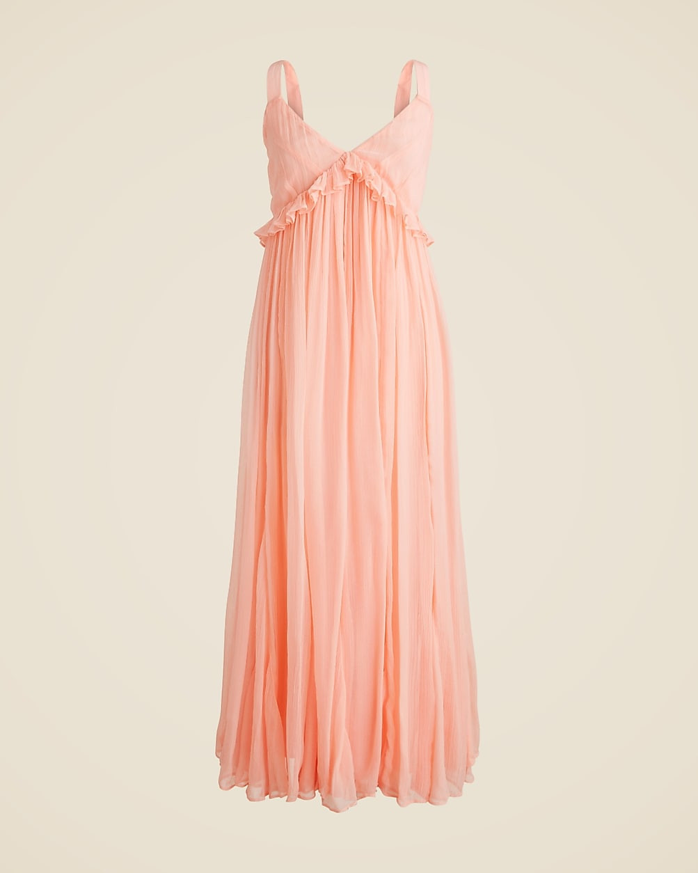 Collection ruffle-trim midi dress in crinkle cupro | J. Crew US