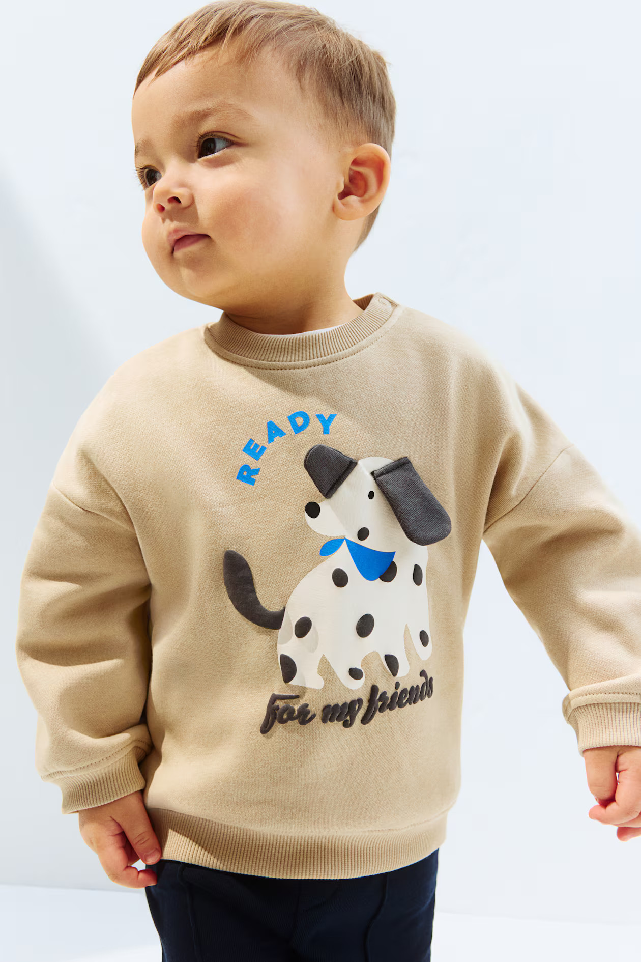 Sweatshirt with Motif - Beige/dog - Kids | H&M US | H&M (US + CA)