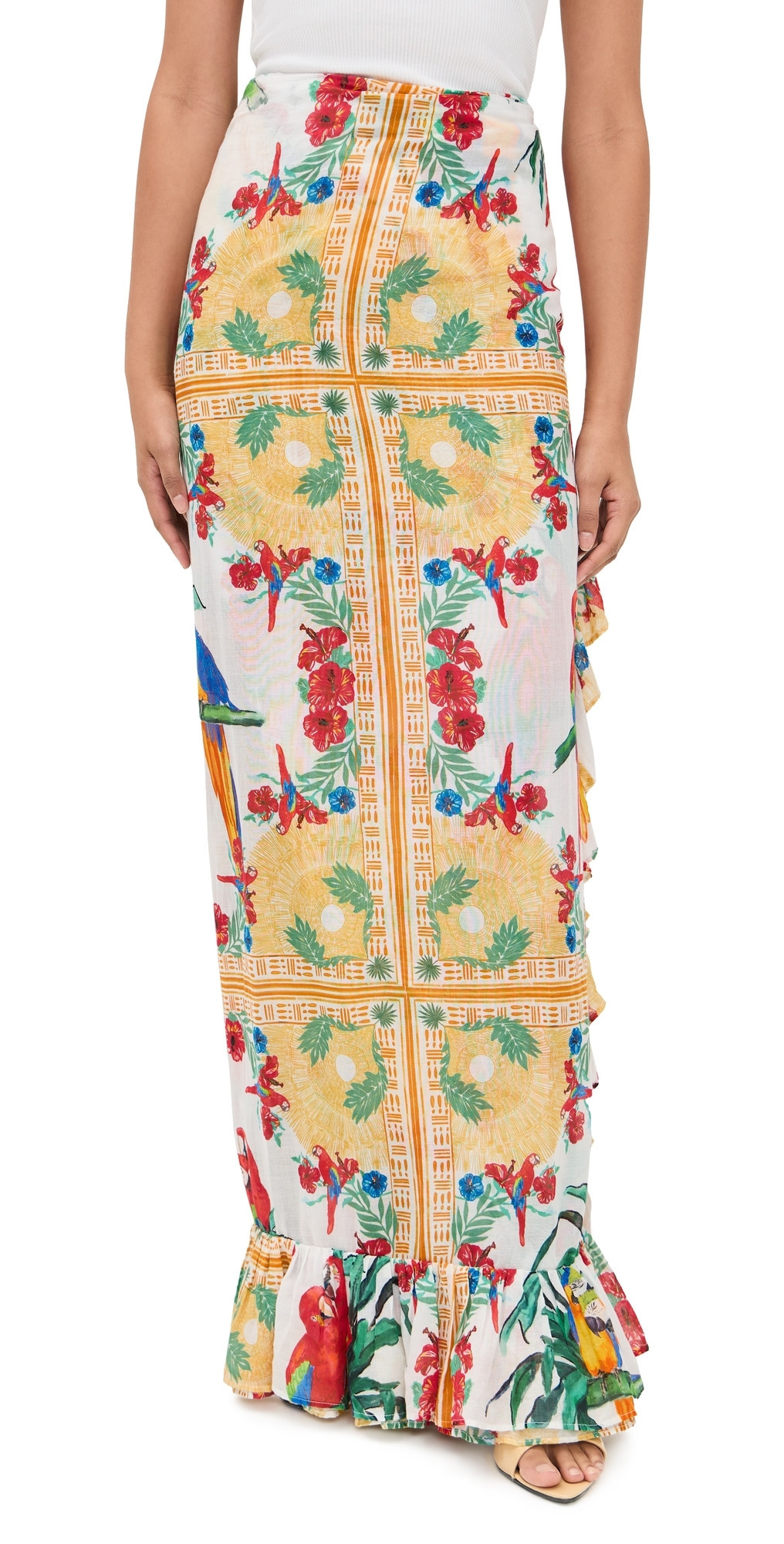 Coniglio Palm Beach Ruffle Power Pareo Tropical Aviary Ivory Breeze 1 | Shopbop