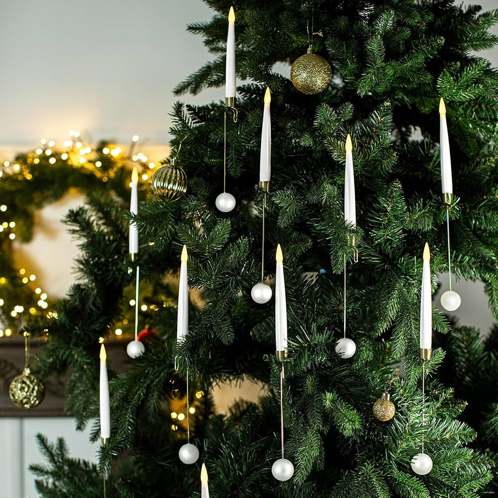LUSHARBOR Flameless Taper Candles Lights for Christmas Tree Decorations, LED Candles Battery Oper... | Amazon (US)