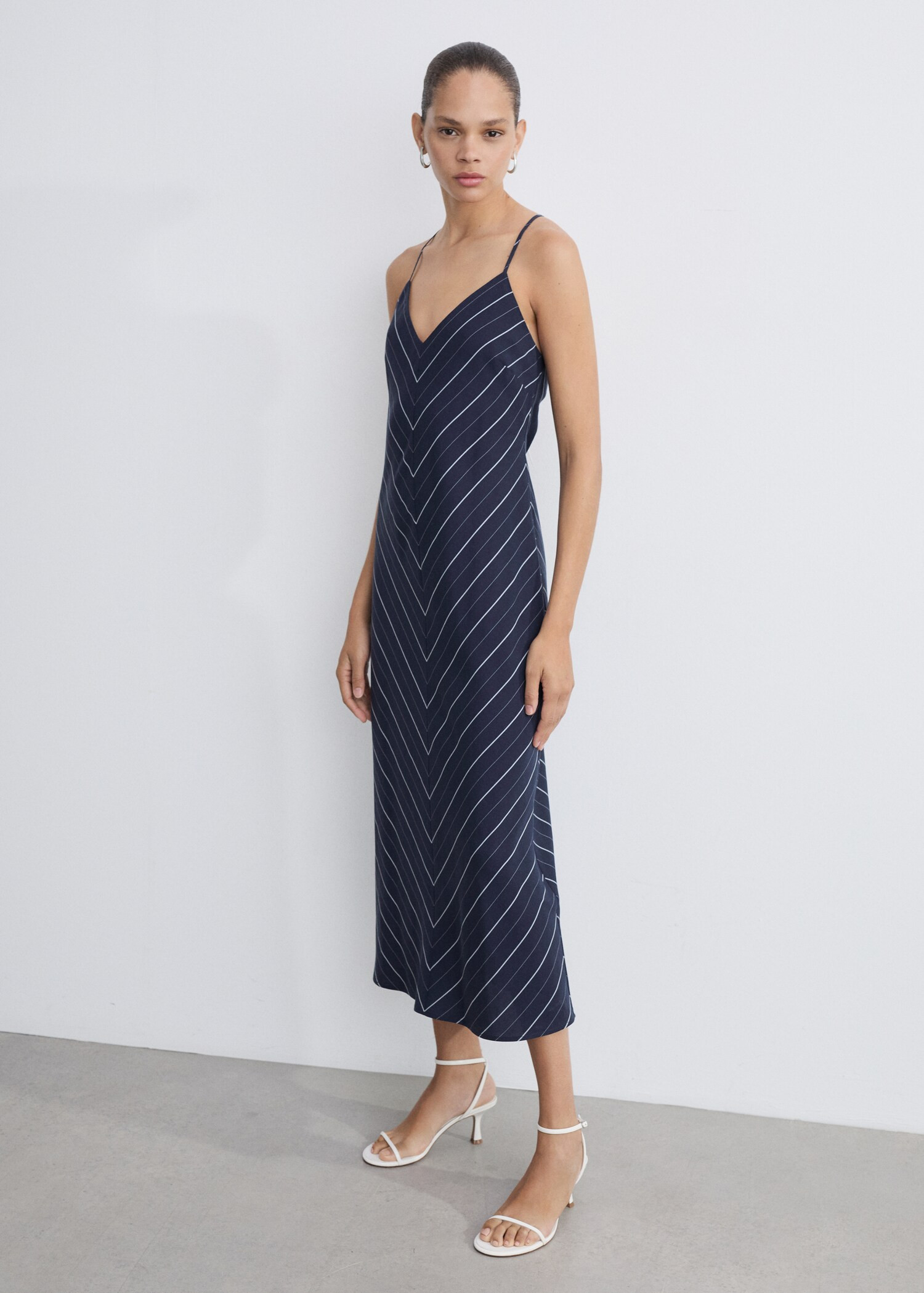 Striped lyocell dress - Woman | MANGO USA | MANGO (US)