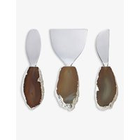Kiva silver and agate cheese knives set of three | Selfridges