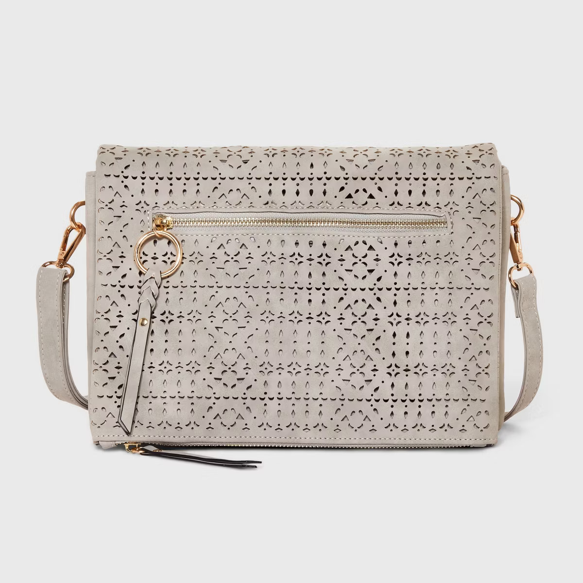 VR NYC Sadie Multi Compartment Crossbody Bag - Gray | Target