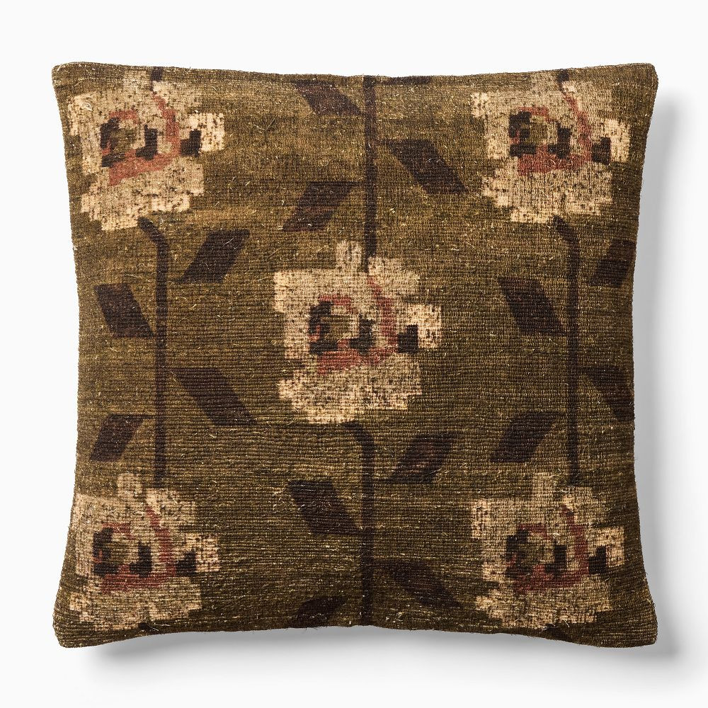 Stamped Folk Floral Pillow Cover | West Elm (US)