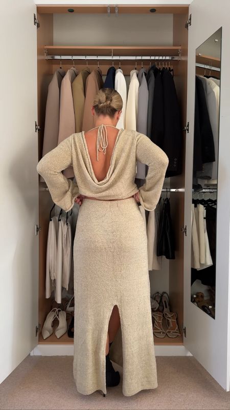 A cosy co ord you can dress up for the evening gets a yes from me 👏🏼 love the back detail & it’s super soft and warm, perfect for the colder evenings! I wear size S in the top and M in skirt! 

#LTKSeasonal #LTKstyletip #LTKCyberWeek